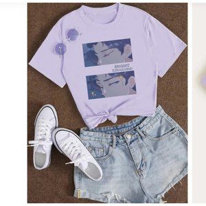 Anime Graphic Tee (Lilac)